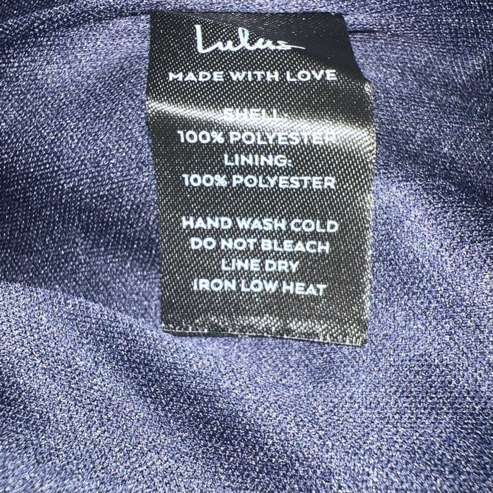 Lulu's Deep V Navy Ruffle Tie-Waist Mini Dress - Picture 11 of 11